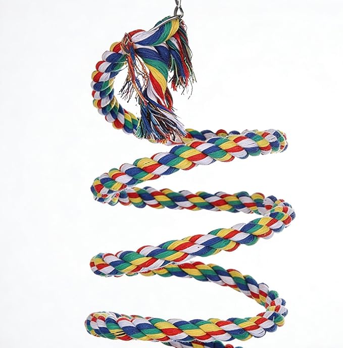 Ergonomic Rope Perch, Bite-Proof Colorful Swing Pet Accessories, Cockatiel Perch Bird Cage Swing Toys,for Parakeet Conure Canaries Hamster Indoor Home Play Chewing