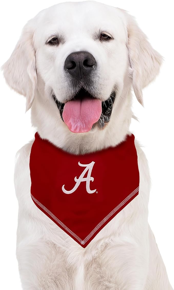 Pets First NCAA Alabama Crimson Tide Tie Bandana, Large/x-Large. Dog Bandana Scarf Bib for Pet Cat Dog. The Ultimate Game-Day, Party Bandana (AL-3550-L-XL)