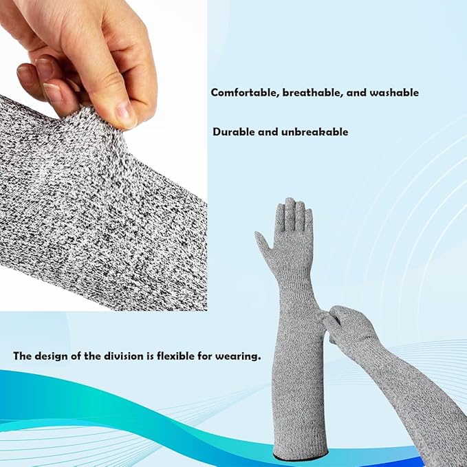Pet Handling Gloves – 16" Extra-Long Cat Grooming Arm Sleeves, Anti-Scratch & Bite Resistant Protective Sleeves for Bathing & Nail Trimming (Gray)