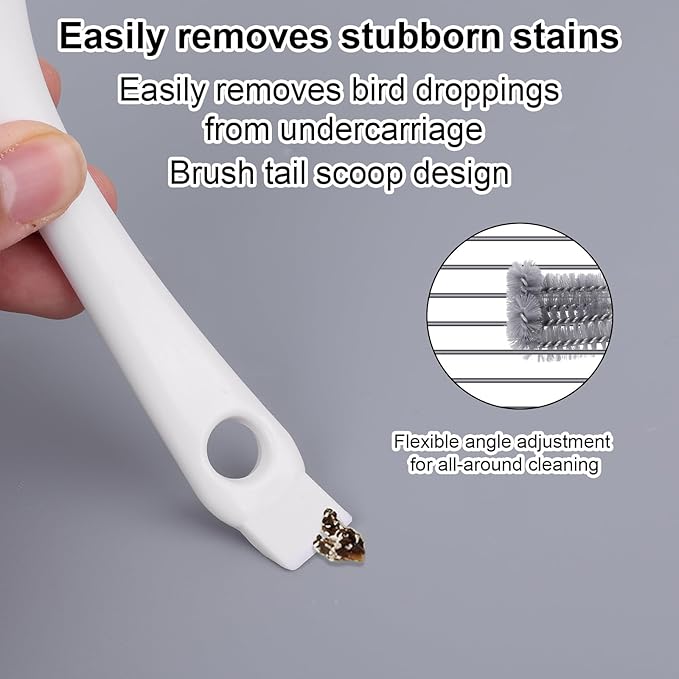 2pcs Bird Cage Cleaner with Long Handle, Bird Cage Brush Droppings Removal Tool for Small Animals Remover Parrot Bath Perches Cleaning Accessories