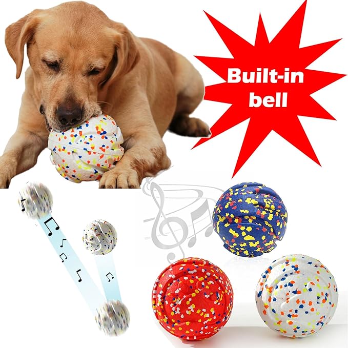 Dog Ball Squeak Toys (Bell Ball 5.12in White A)