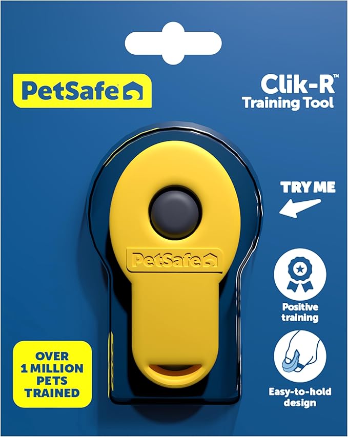PetSafe Clik-R Training Tool Clicker Trainer for Dogs - Positive Reinforcement Dog Training Marker - All Stages of Life Ergonomic Design Clear Click Sound