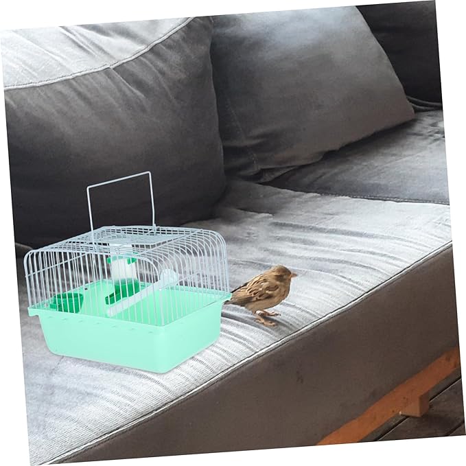 BESPORTBLE Portable Birdcage Bird Travel Carrier Canary Bird Cage Finch Cage Bird Cages Small Birds Bird Carrying Transport Cage Lightweight Travel Cage for Birds with Indoor Light Green