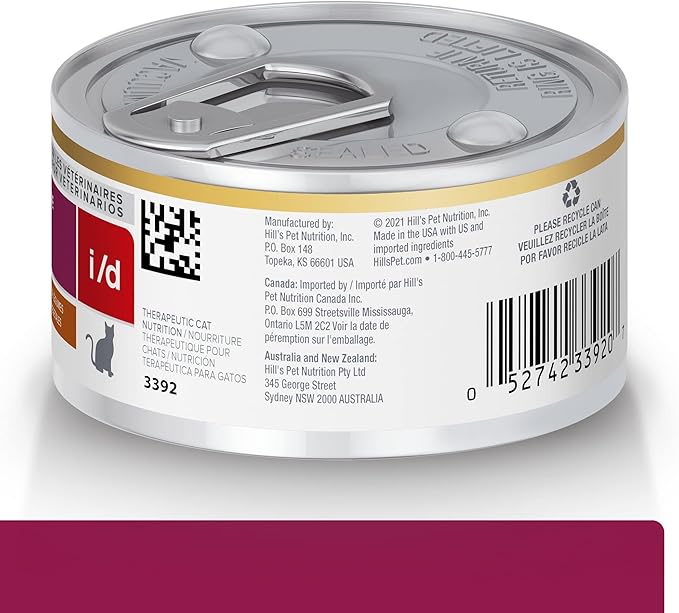 Hill's Prescription Diet i/d Digestive Care Wet Cat Food, Chicken & Vegetable Stew, 2.9 oz. Cans, 24-Pack