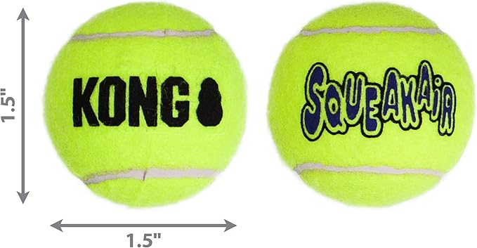 KONG - Squeakair Ball - Dog Toy Premium Squeak Tennis Ball, Gentle on Teeth (X-Small (6 Pack))