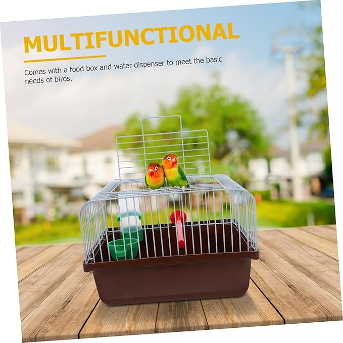 Spacious Portable Bird Cage with Perch Food Container Water Bottle for Parrots Lovebirds Animals Lightweight Travel Carrier for Outdoor Adventures and