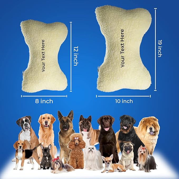 Personalized Passion Bone Shaped Pillow for Dog - Perfect Shaped Toy for Pets Personalized Name Pet Dog Toy for Play and Rest - Medium