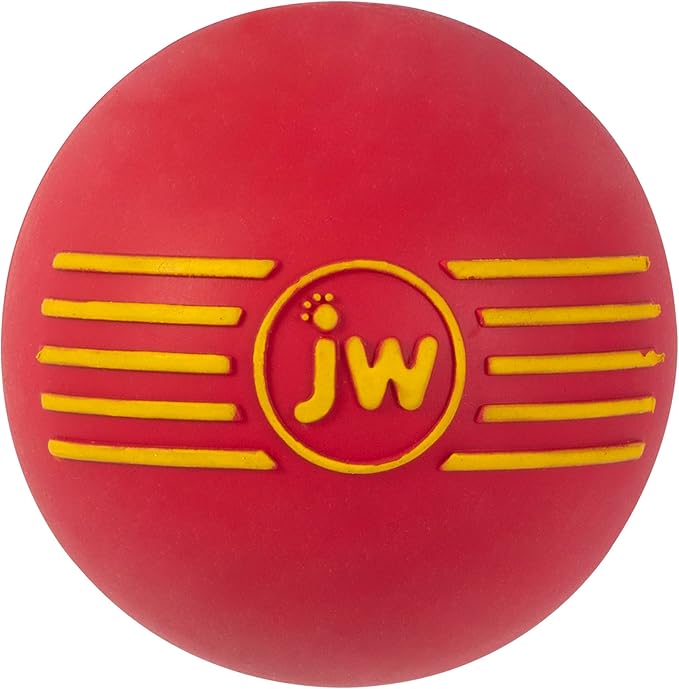 JW iSqueak Ball Durable Natural Rubber Dog Toy (Assorted Colors)