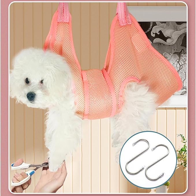 Cat and Dog Grooming Hammock with Safety Belt for Nail Clipping、Grooming,Cat Bathing Bag for cat Nail Trimming,Cat Claw Care Bag, Dog Grooming Harness（S,Be Sure to Check The Size Chart）