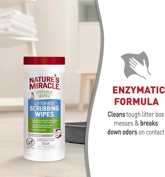 Nature’s Miracle Litter Box Scrubbing Wipes 30Ct (Pack of 2)