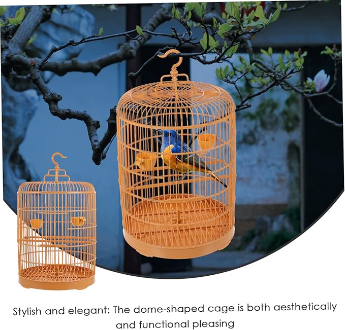 LIOOBO Hanging Bird Cage for Small Animals and Birds Durable Plastic Round Door Suitable for Parakeets Conures Hamsters and Small Pets