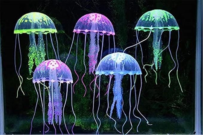 GANPUB Purple Artificial Simulation Glowing Jellyfish Suitable for Fish Tank,Aquarium Decoration Purple Popular,Aquarium Decor,Fish and Aquatic Pets