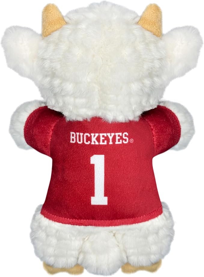 Pets First NCAA Ohio State Buckeyes Goat Plush Toy for Dogs and Cats with Squeaker, Wearing a Team Jersey! Fun & Sporty Goat Shaped Dog Chew Toy, Interactive Pet Toy