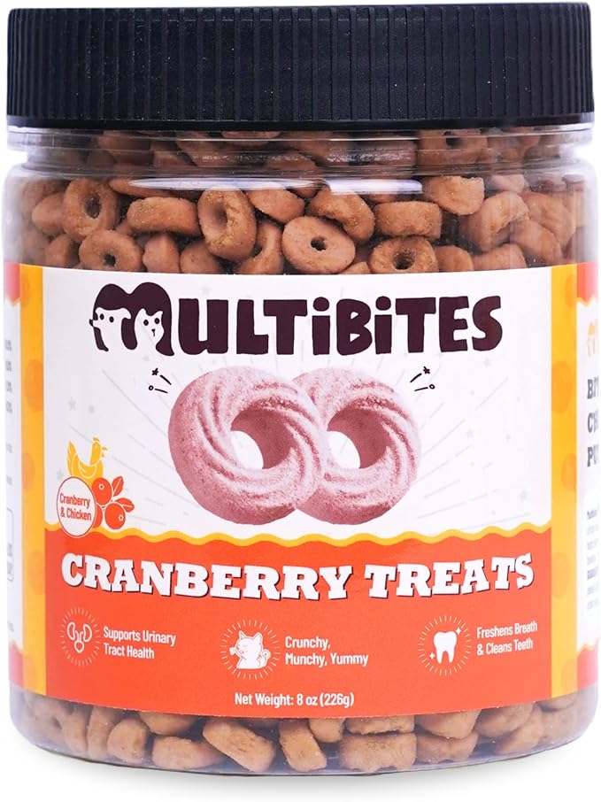 8 oz Cranberry Treats UT Support Catnip Flavor Healthy Cat Snacks Training Biscuits Cat Treats