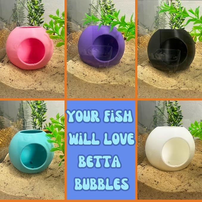Chatelet REEFSHAPE Betta Fish Bubble Aquarium Tunnel | Attach to Aquarium Side Panels | Great for Betta Fish & Other Aquatic Pets | Made in USA (White)