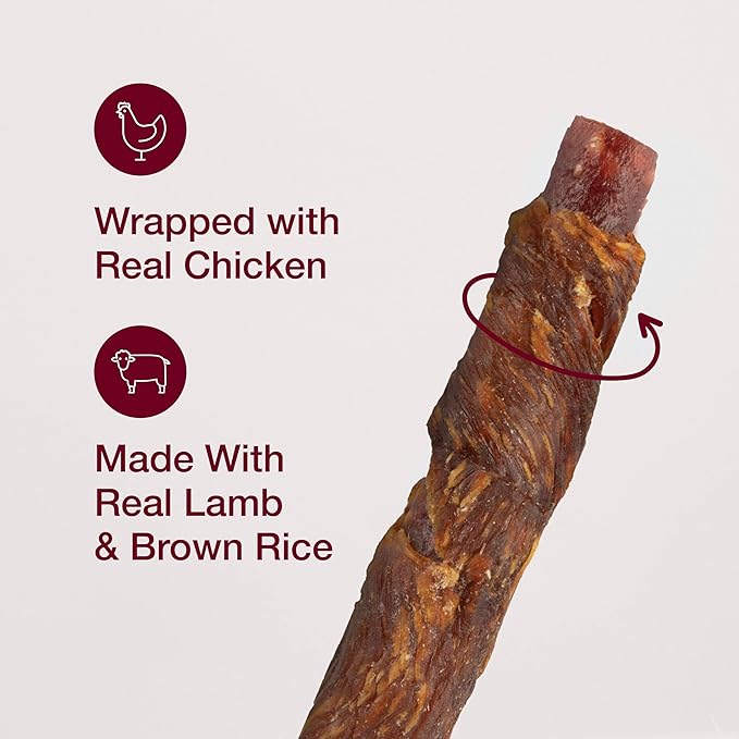 SmartBones Sticks Wrapped with Real Chicken, Lamb and Brown Rice Rawhide-Free Chews for Dogs, 4 Chews Per Pack, 3.5 Ounces