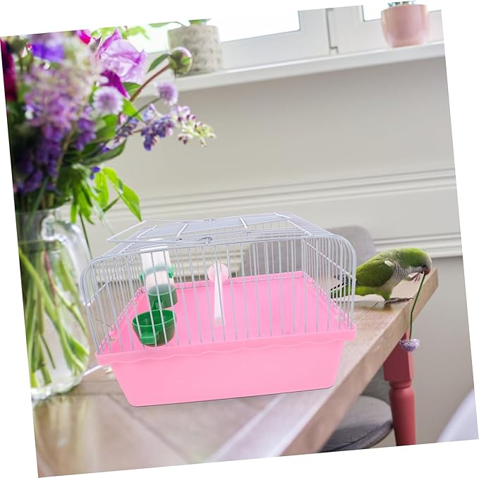Abaodam Portable Bird Cage with Food Box and Water Dispenser Lightweight Travel Carrier for Birds Spacious Design for Comfortable Travel and Easy Maintenance