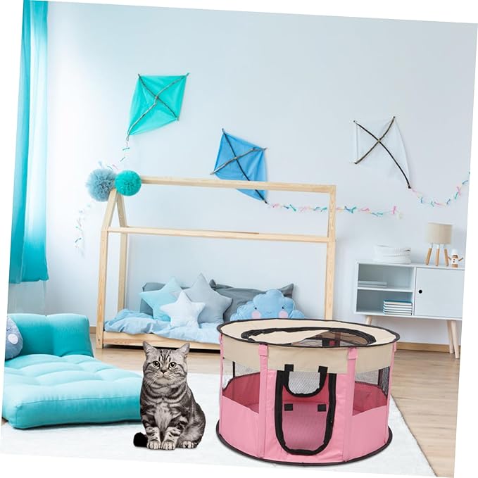 Toyvian Pet Playpen for Small Dogs Cats Portable Indoor Outdoor Playpen with Enclosed Design for Breeding Nurturing Multi Function Animal Tent