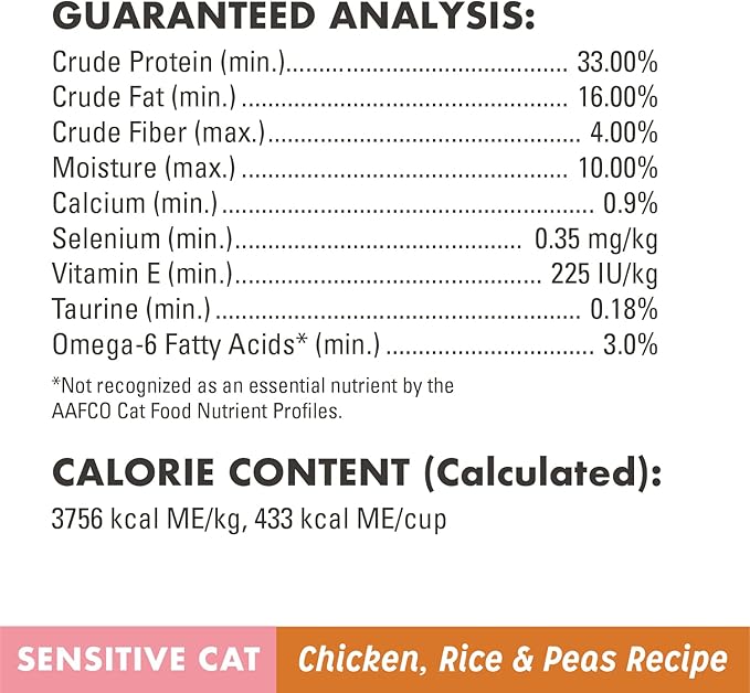 Nutro Wholesome Essentials Natural Dry Cat Food, Sensitive Chicken, Rice & Peas Recipe Kibble, 3 lb. Bag (Pack of 2)