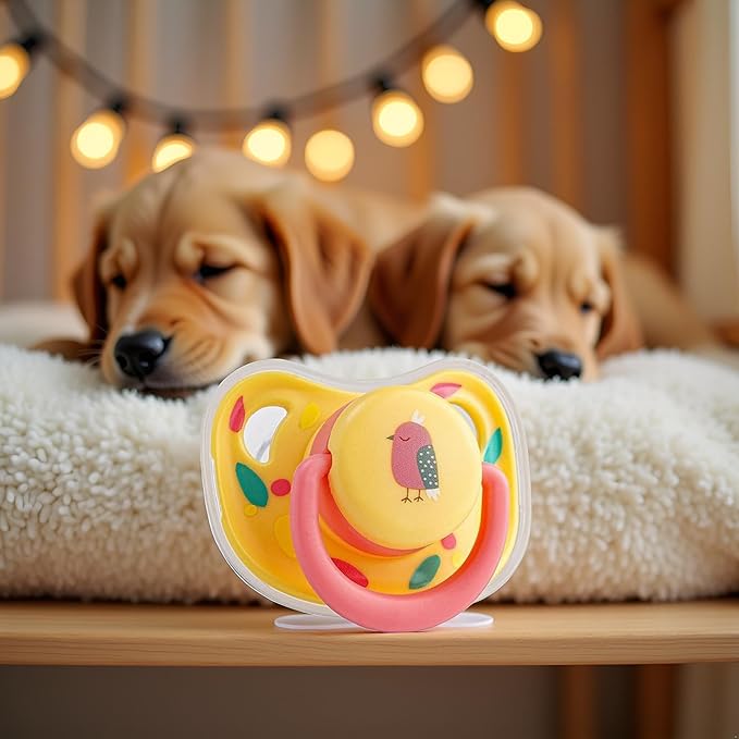 Pet Silicone Calming Pacifier, Dog Pacifiers for Small Dogs, Kitten Pacifiers, Puppy Teething Toys and Cat Chew Toys, Essential Pet Supplies, Puppy Essentials and Kitten Supplies (Chicks)