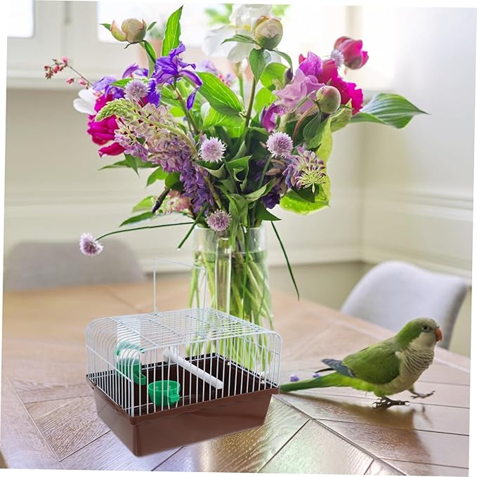 BESPORTBLE Multi-use Bird Carrier with Stand Portable Birdcage for Parakeets Includes Food and Water Accessories Parrot Cage for Animals