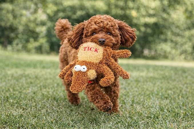 Tick Dog Toy Small - Soft Plush - Squeaky Dog Toy Plush - Brown - 6" - Officially Licensed