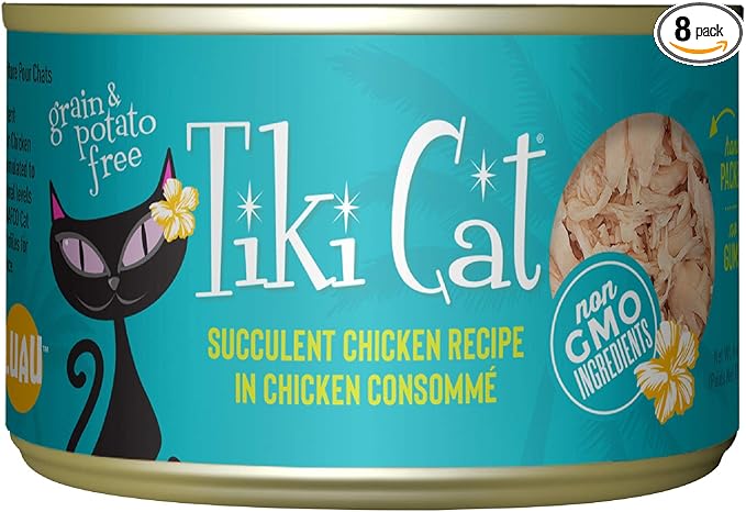 Tiki Cat Luau Wet Cat Food, Succulent Chicken, 6 oz. Cans (8 Count)