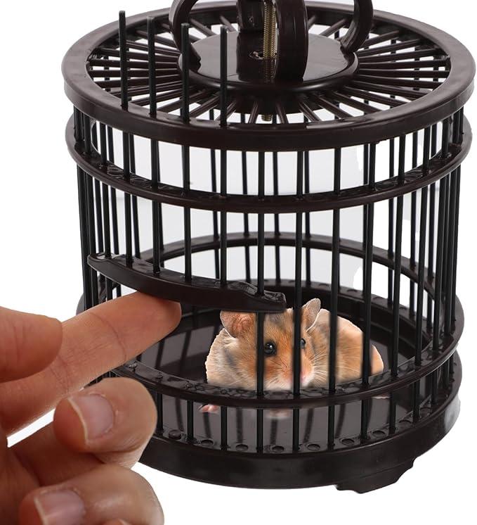 VICASKY Portable Decorative Bird Cage Habitat Box for Small Animals Compact Vintage Transport Cage with Hook for Indoor Outdoor Use for Crickets Grasshoppers Hamsters and Hummingbirds
