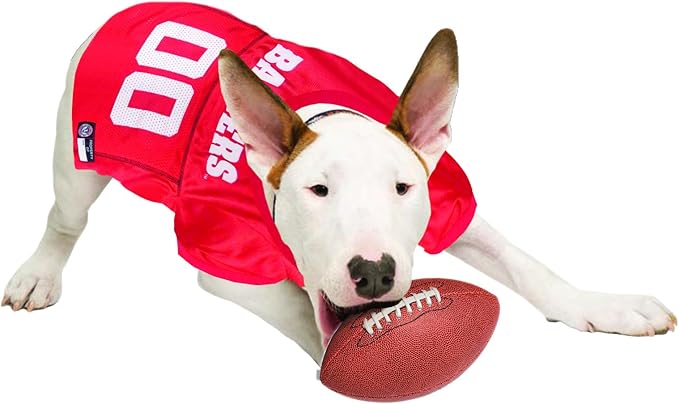 Pets First NCAA College Wisconsin Badgers Mesh Jersey for DOGS & CATS, X-Large. Licensed Dog Jersey with your Favorite Football/Basketball College Team