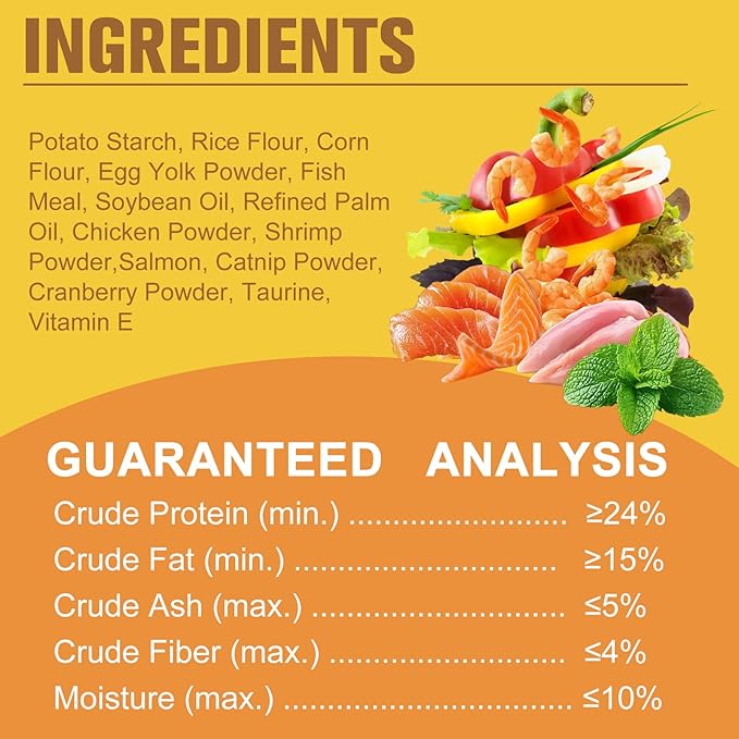 Healthy Cat Treats Soft & Crunchy - Catnip & Salmon Flavor, Cat Training Treats for Indoor Cats & Kittens, Dental Care & Digestive Support