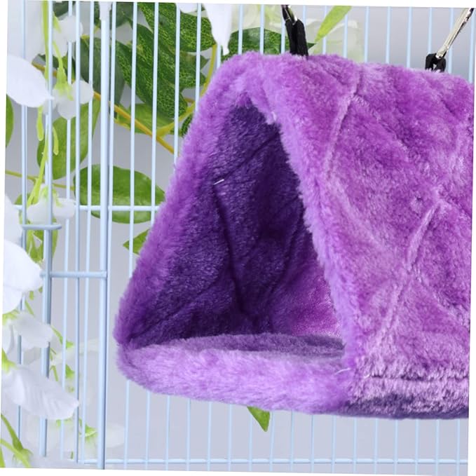 WOONEKY Adorable Plush Parrot Hammock Bed Warm Hanging Hut for Bird Cage Material Encourages Exercise and Coordination for Home Use