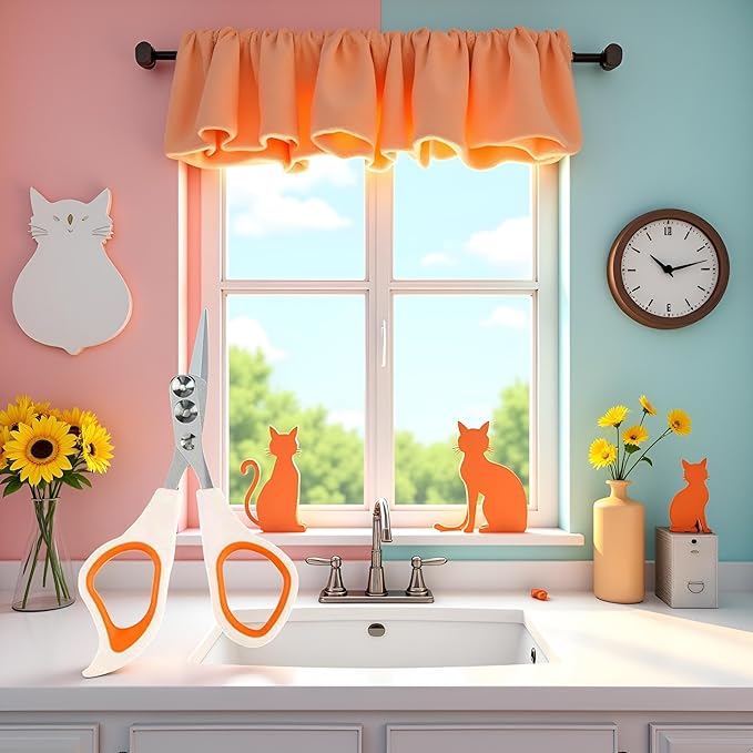 Jowxsx Orange Cat Nail Clippers with Circular Cut Hole,Cat Claw Clippers Cat Nail Trimmers Avoid Over Cutting Pet Nail Clippers Grooming Tool for Cat,Cat Nail and Trimmers，Grooming