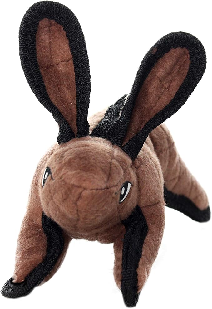 TUFFY - World's Tuffest Soft Dog Toy -Barnyard- Multiple Layers. Made Durable, Strong & Tough. Interactive Play (Tug, Toss & Fetch). Machine Washable & Floats. (Brown Rabbit, Jr 2 Pack)