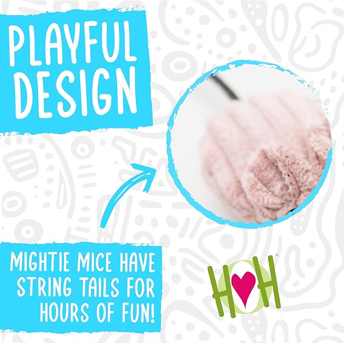 HuggleKats Cat Toys - Kitten Toys for Bored Indoor Cats, Perfect for Moving, Exercise, Biting & Chewing - Mightie Mice (3 Pack)