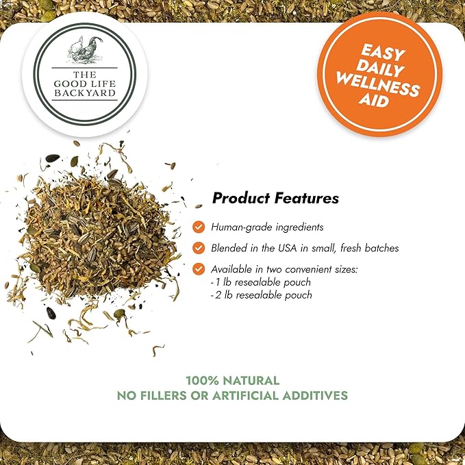 Good Life Backyard Superfood Strength for Chickens – General Wellbeing Nutrient Rich Poultry Supplement (1 lb Pouch) | Hatching Time