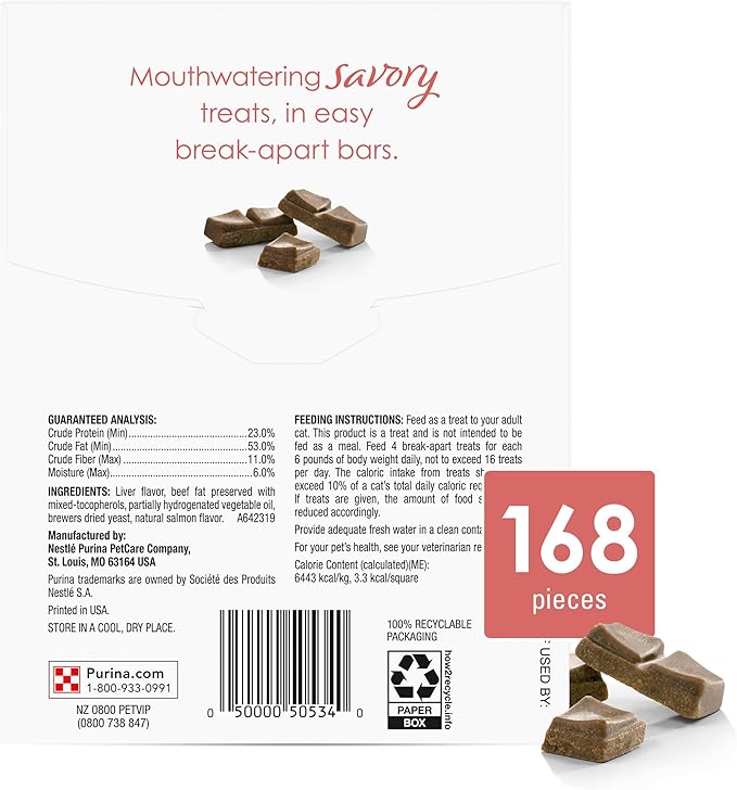 Fancy Feast Purina Limited Ingredient Cat Treats, Savory Cravings Salmon Flavor - 3 oz. Box (Pack of 2)