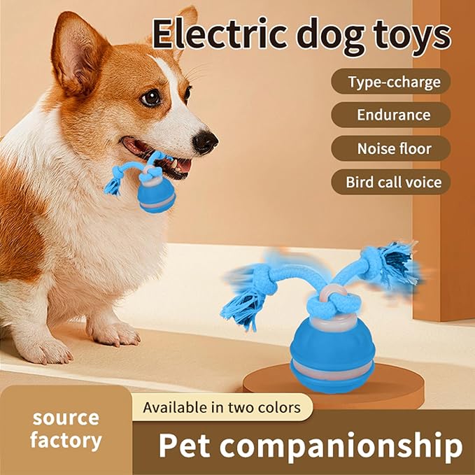 Interactive Dog Cat Toys Dog Ball,Automatic Rolling and Bouncing Moving Dog Toy,Squeaky Rolling Balls with Flashing Light,USB Rechargeable Chew Toys for Puppy Small Dogs, Pet Ball to Keep Them Busy