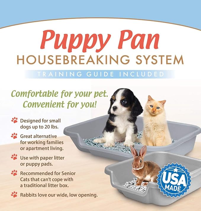 Dog Litter Pan by PuppyGoHere (Black, 20" x 15" x 5") Suitable for Dogs up to 6 lbs.