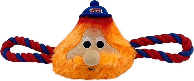 NHL Montreal Canadians Mascot Toy for Dogs & Cats. Cute & Entertaining Face with Heavy-Duty Ropes. 7" Chewy Cartoon Toy with Inner Squeaker