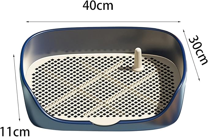 Pet Dog Toilet Puppy Training Potty Tray Portable for Cat Training Pad Holder with Protection Wall Litter Box Trainer Corner- Blue S