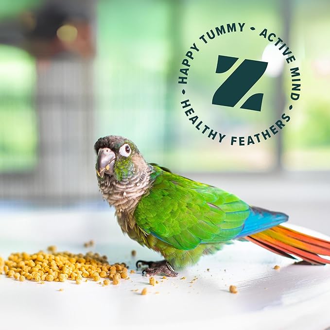 ZuPreem True Harvest Bird Pellets, Daily Bird Food for Parrot, Conure, Caique, African Grey, Eclectus, Small Cockatoo, Core Nutrition for Medium Large Birds, Added Vitamins, Parrot Food (ML, 3 lbs)
