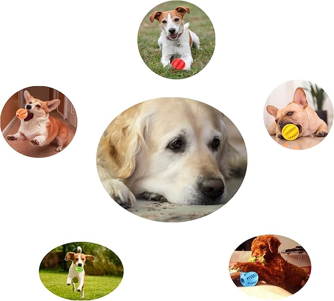Dog Toy, Nontoxic Bite Resistant Ball for Pet Dogs Puppy Cat, Food Treat Feeder Chew Tooth Cleaning Exercise Game IQ Training, Large Dog Toy