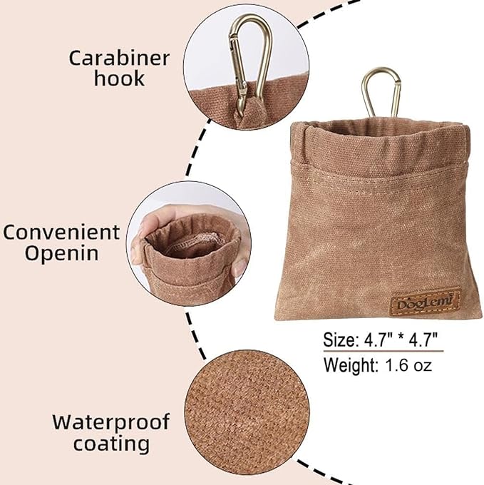 Dog Training Kit,Puppy Dog Treat Pouch Bag with Dog Clicker and Silent Whistle with Lanyard,Hands-Free Training Dog Treat Pouch,Includes Carabiner,for Pet Puppy Travel or Outdoor Use(Navy)