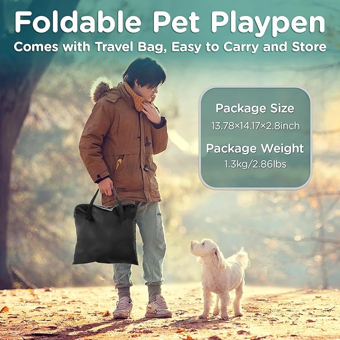 Paw Ballet Foldable Pet Kitten Playpen, Upgrade Waterproof Portable Dog Cat Playpen Kennel Tent for Small Cat Dog, Retractable Shade Cover, Indoor Outdoor Use for Small Pet.