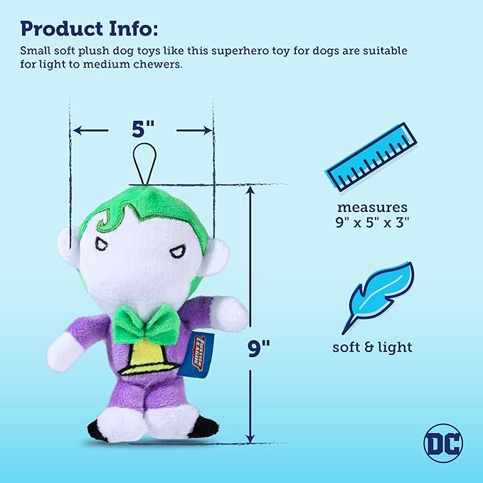 DC Comics for Pets Superman Large Plush Figure Dog Toy | Squeaky Plush Dog Chew Toy for All Dogs | Fun, Soft, and Safe Jumbo Size Superman Dog Toy, 12 Inch