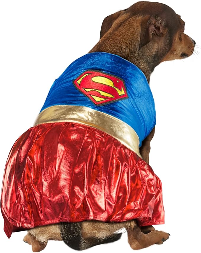 DC Comics Superheroes: Supergirl Pet Costume for For Dogs or Cats by Rubies, Large
