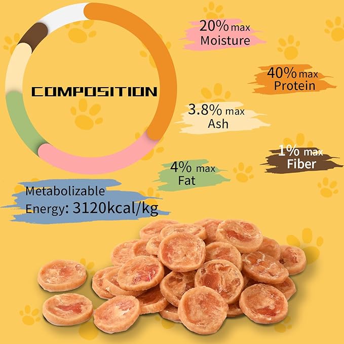 Dog Treats, Chicken Chips Grain Free Chewy Dog Snacks for Training Rewards
