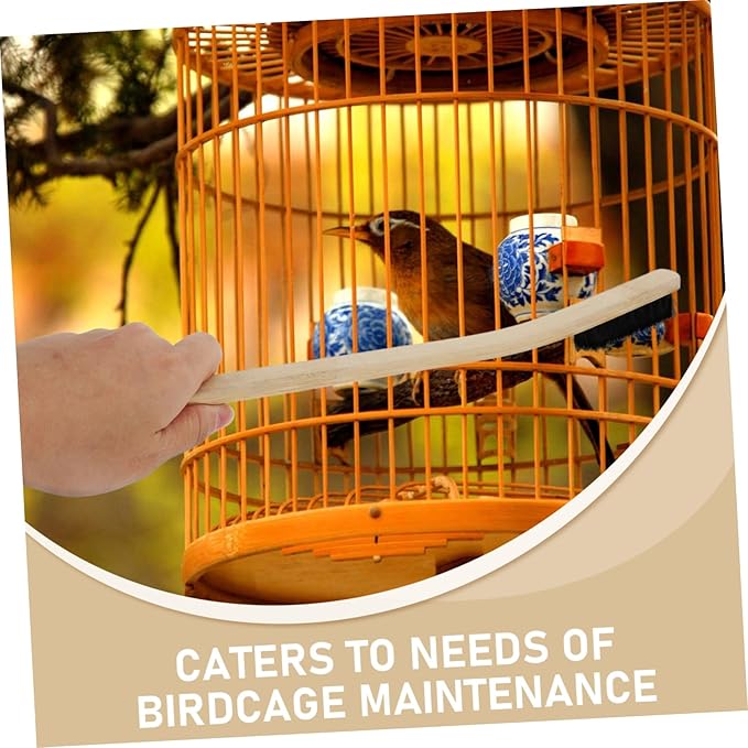 BESPORTBLE 3pcs Bird Cage Cleaning Brush Handled Tool for Parrots Birds Soft Bristles for Gentle Cleaning Design for Use Essential Birdcage Accessories