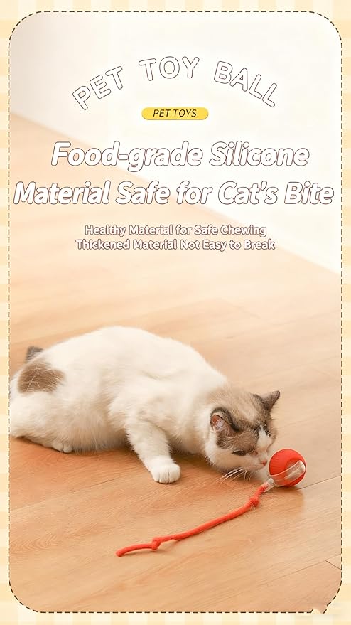 RightBliss Automatic Interactive Cat Dog Toy with Elastic Tail: Chirping Sound, Smart Obstacle Avoidance for Indoor Cats & Kittens(Pink)