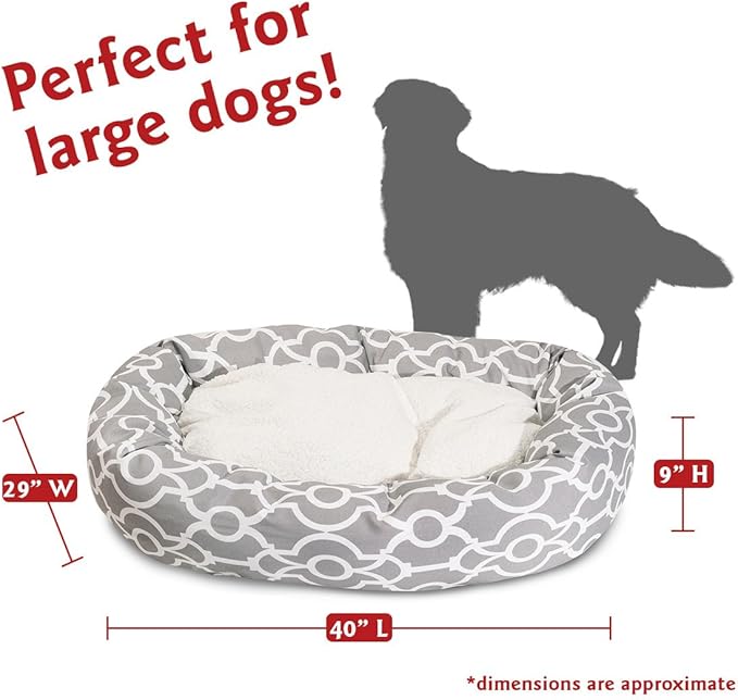 Majestic Pet Athens Sherpa Bagel Bed, 40-Inch, Gray